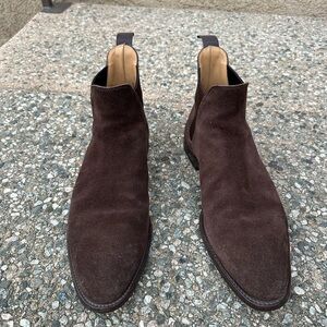 Dark Brown Suede Chelsea Men's Boots 12